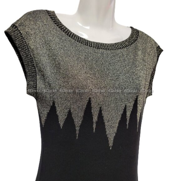 Gold and Black Glitter Party Dress or Sweater Dress -NEW ! Size M, L, XL - Picture 3 of 14